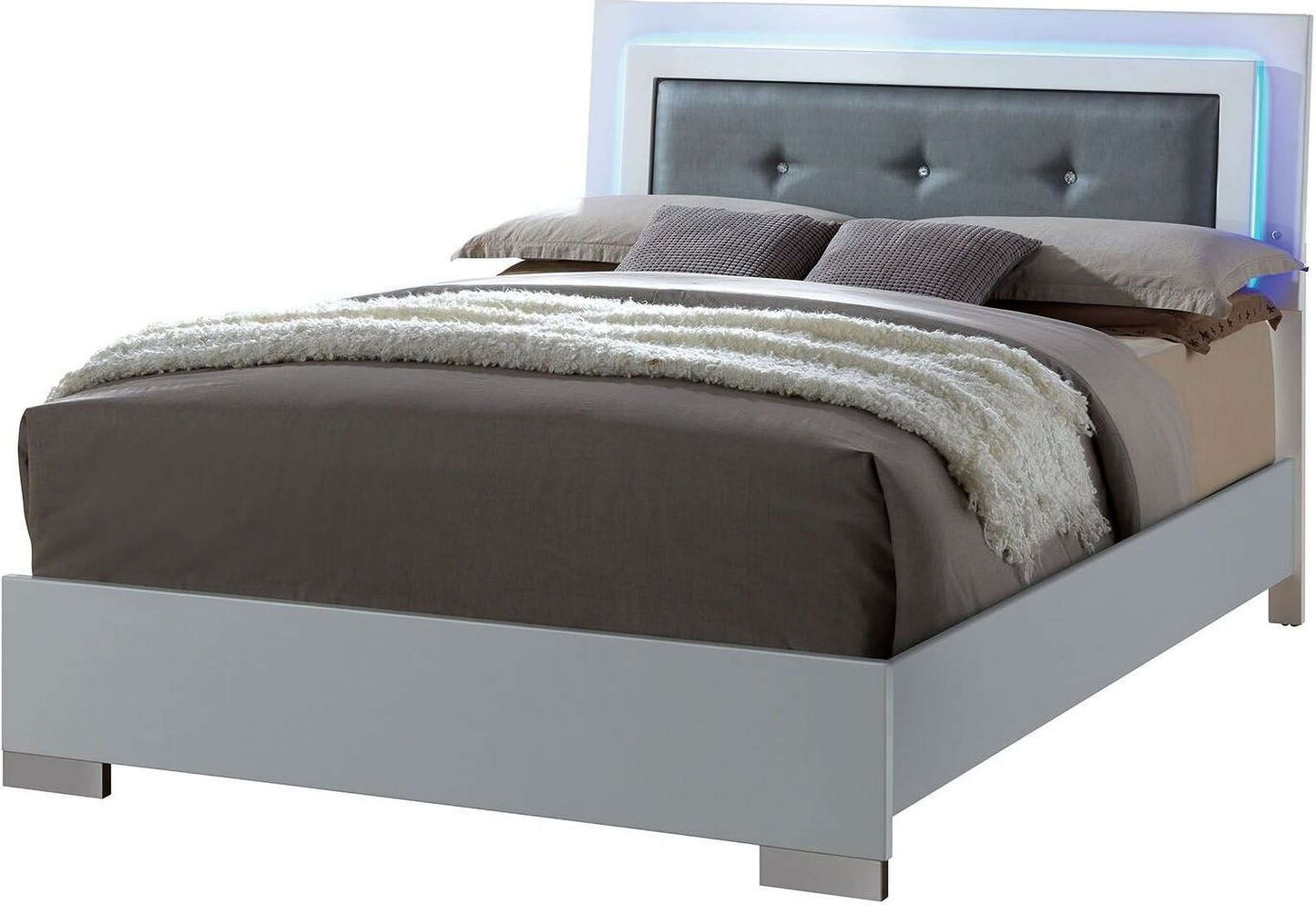 Clementine Smooth White Youth Upholstered Bedroom Set