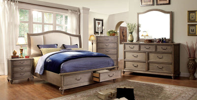 Belgrade I Queen Bed In Rustic Natural Tone and Ivory