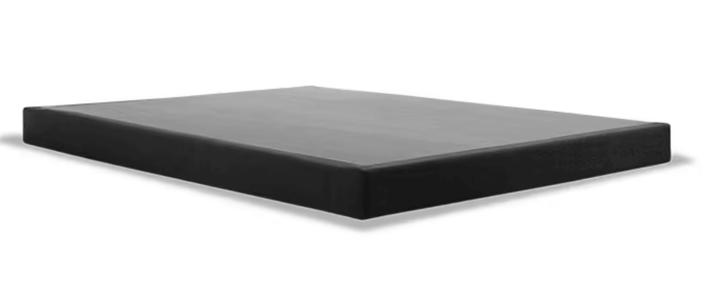 TEMPUR-Flat® Box Spring Foundation in sleek black, offering solid support for Tempur-Pedic® mattresses in various heights.