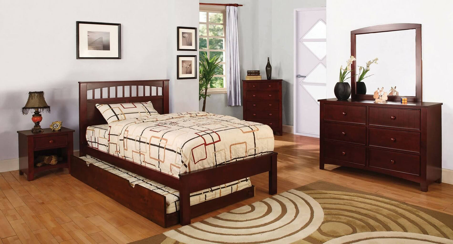 Omnus Youth Bedroom Set w/Carus Bed (Cherry)