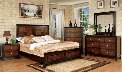 Patra Acacia and Walnut Panel Bedroom Set