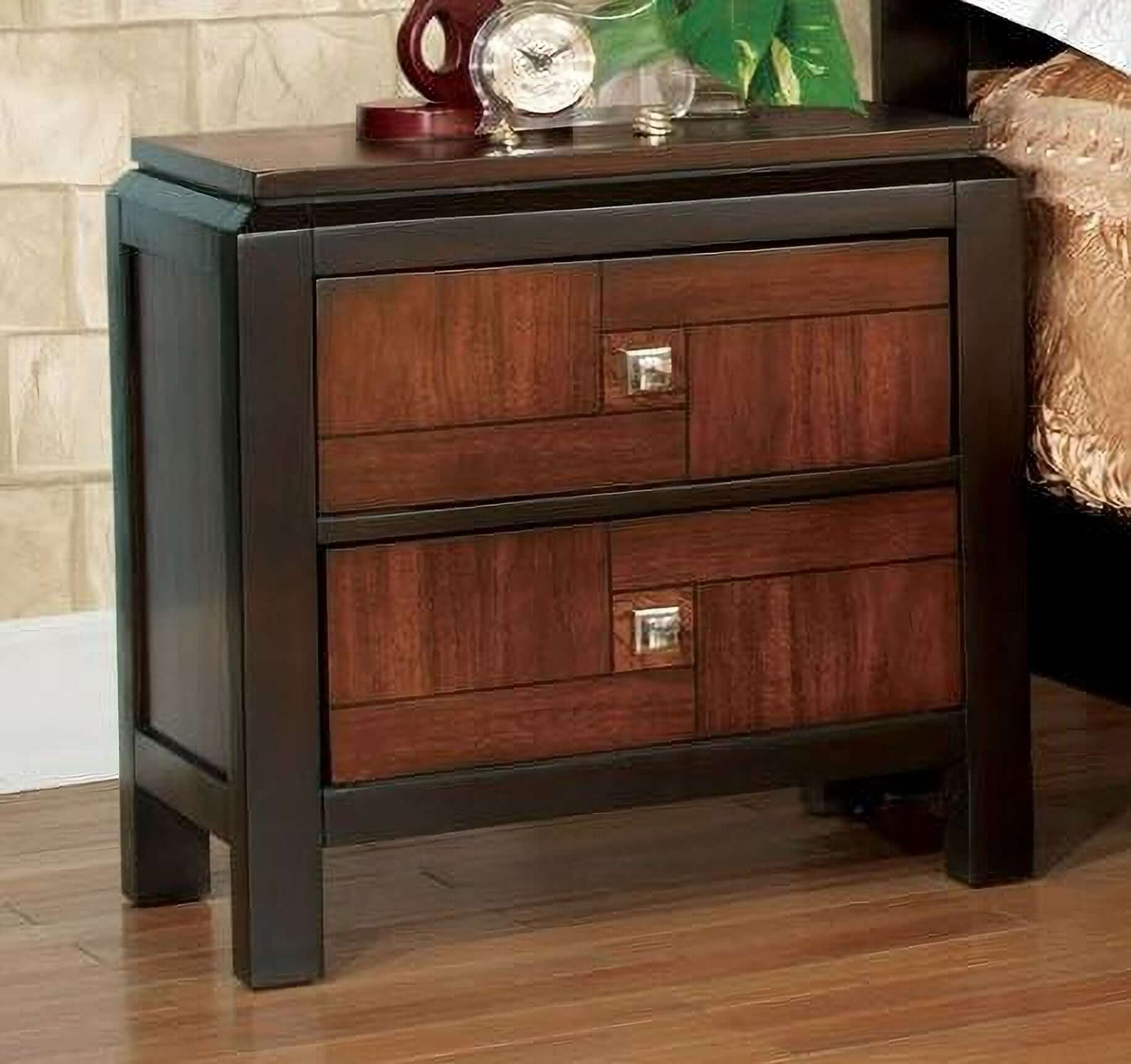 Patra Acacia and Walnut Panel Bedroom Set