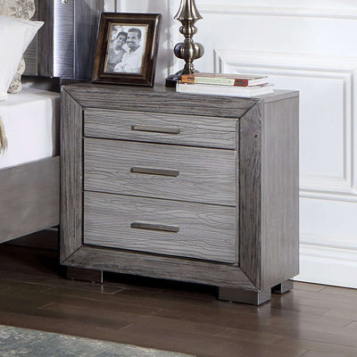 Raiden Night Stand With Usb In Gray