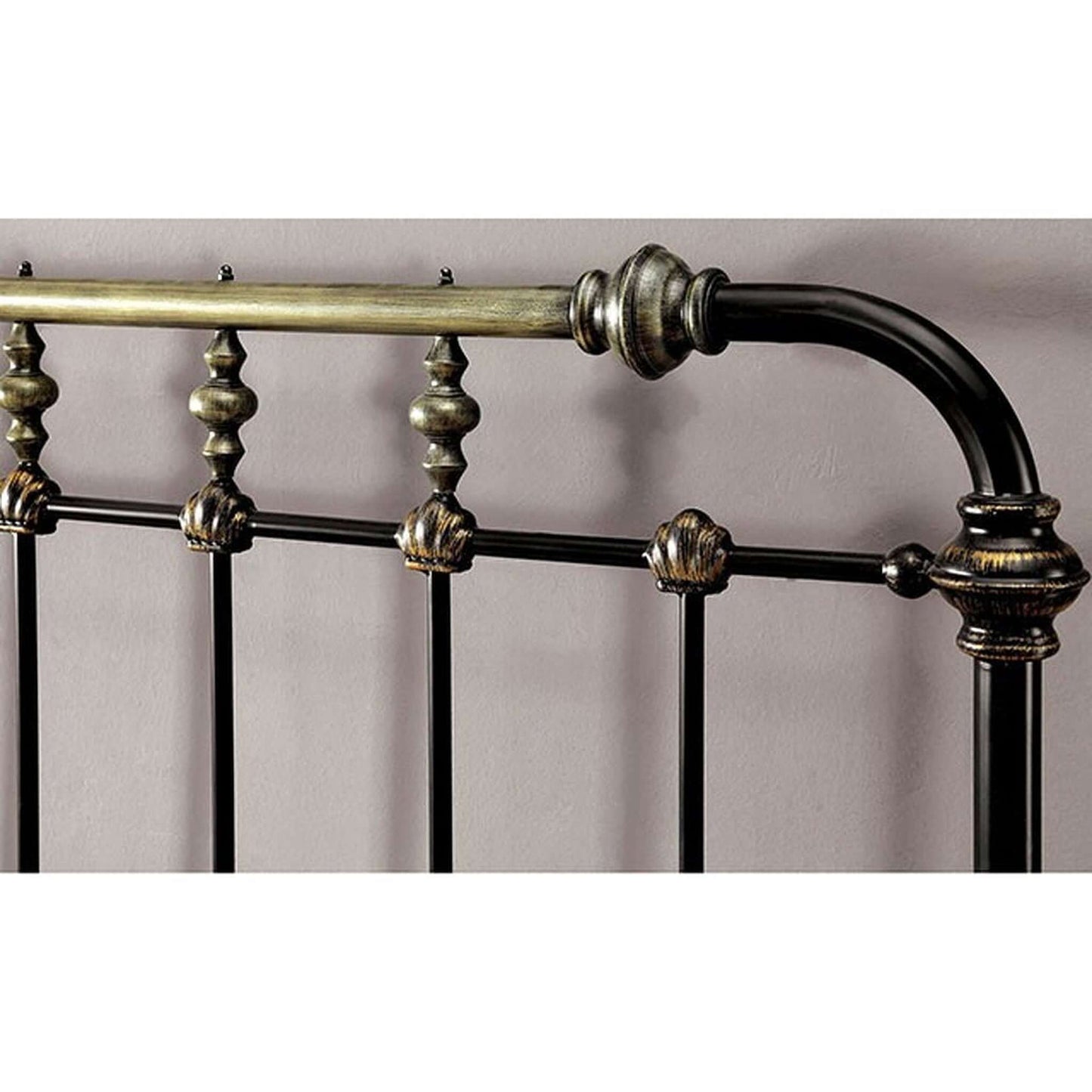 Riana Metal Queen Bed In Antique Black