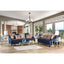 Sisseton Blue Transitional Sofa with decorative pillows and elegant decor in a modern living room setting.