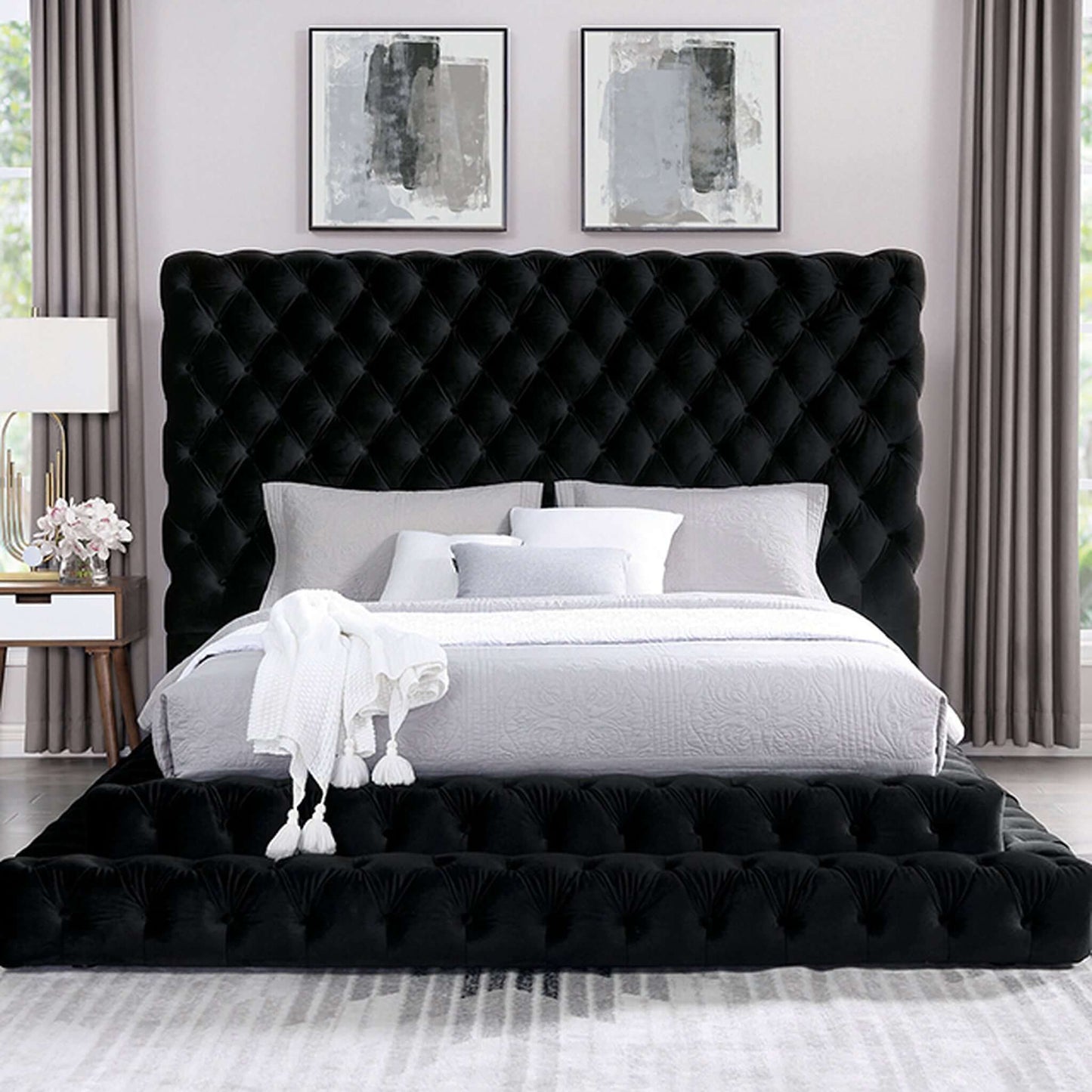 Stefania Eastern King Bed In Gray