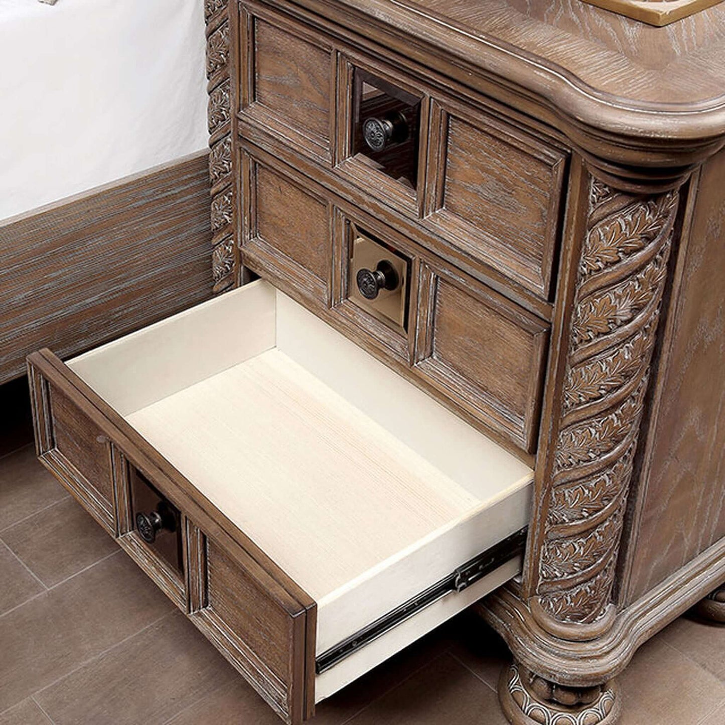 Timandra Night Stand In Rustic Natural Tone