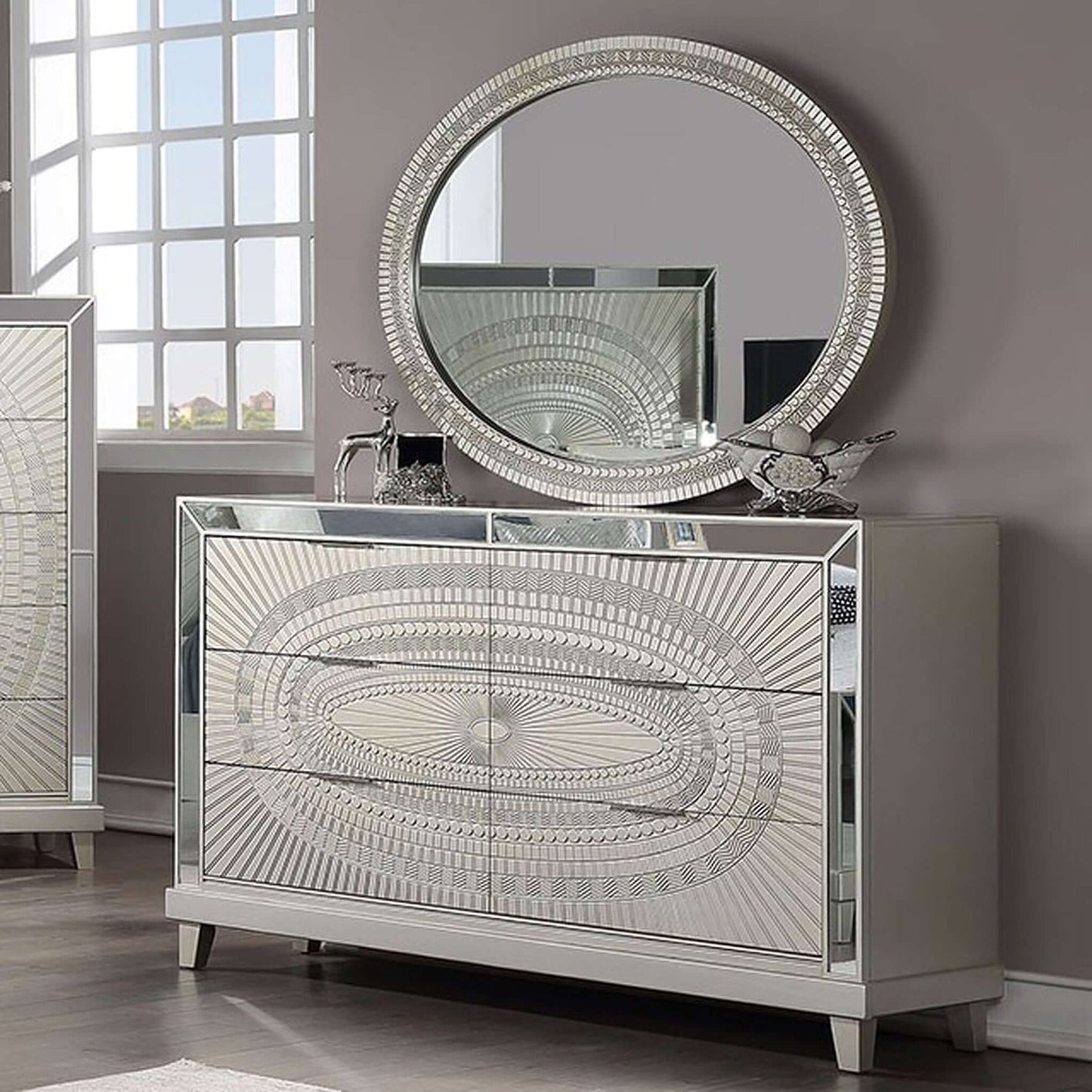 Valletta Champagne Panel Bedroom Set