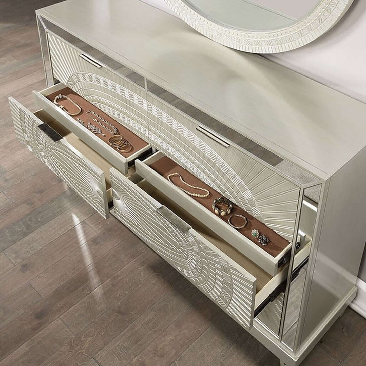 Valletta Champagne Panel Bedroom Set