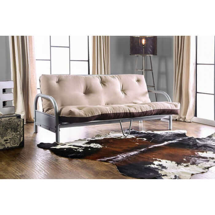 Aksel Khaki Brown Futon Sofa.