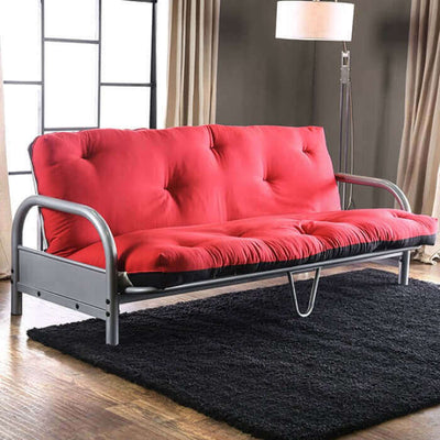 Aksel Black/Red Futon Sofa.