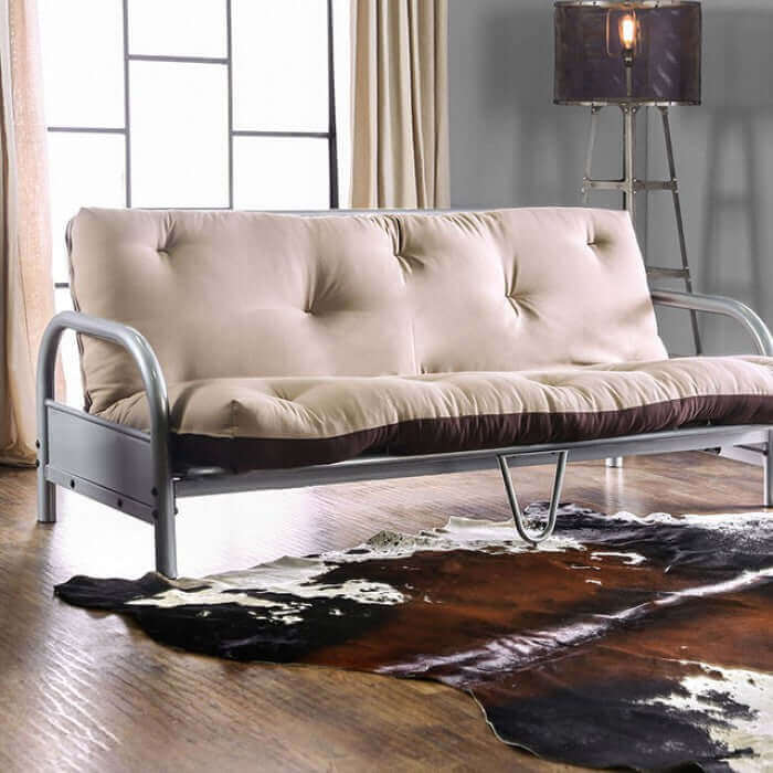 Aksel Khaki Brown Futon Sofa.