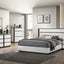 Birsfelden contemporary platform bed in a modern bedroom with two-tone design and minimalist furniture.