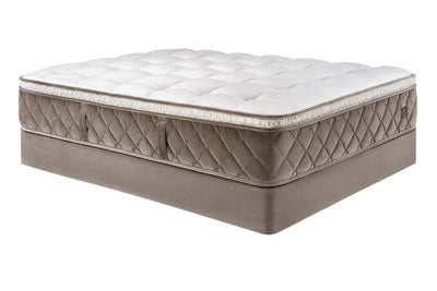 Chattam & Wells The Ashford Luxury Medium Euro Top 15.5" Mattress with soft quilted surface and elegant fabric design.