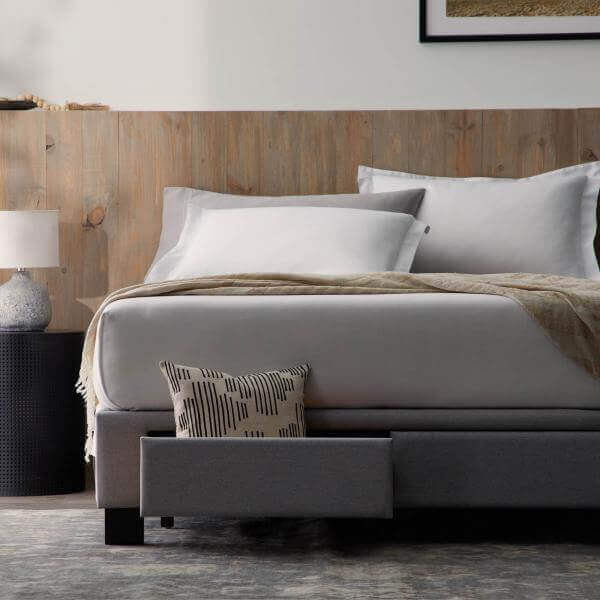 Malouf Duncan Charcoal Gray Platform Bed.