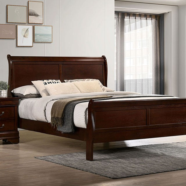 Louis Philippe Cherry 4pc Transitional Bedroom Set