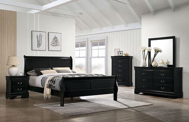 Louis Philippe Black 4pc Bedroom Set.