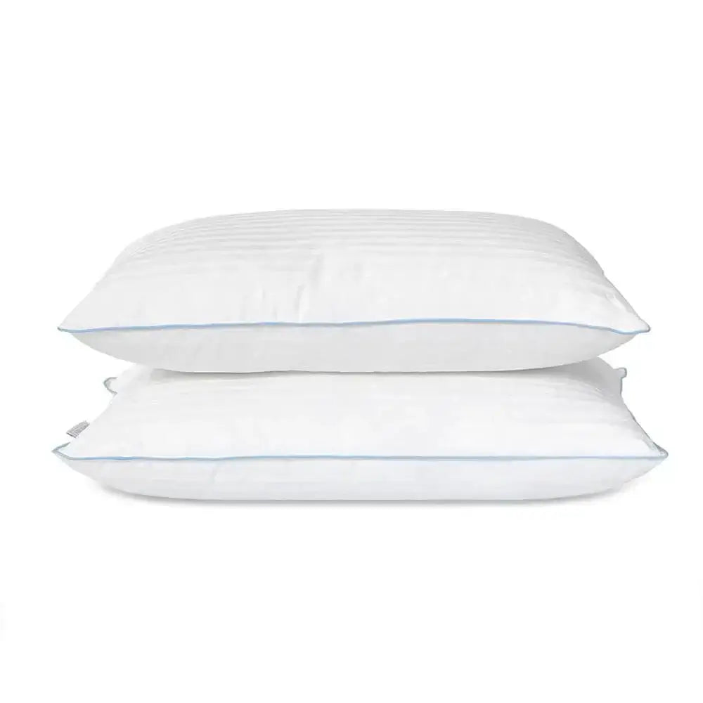 Jacquard Stripe Down Alternative Pillows W/ 100% Cotton Casing Cover.