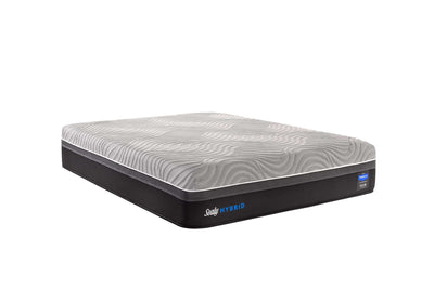 Sealy Posturepedic Performance Hybrid Kelburn II Medium 13" Mattress showcasing its soft foam top and supportive base.