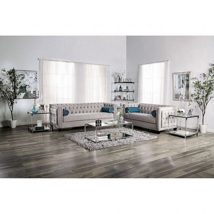 Silvan Gray Velvet Sofa.