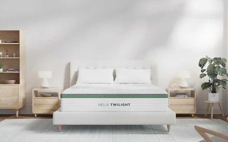 Helix Twilight mattress in a bright modern bedroom with natural light